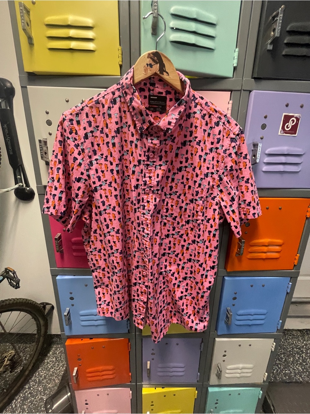 Public Opinion Short-Sleeve Pink Printed Button-Up Shirt